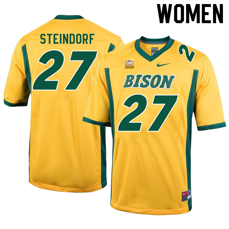 Women #27 Kaedin Steindorf North Dakota State Bison College Football Jerseys Sale-Yellow